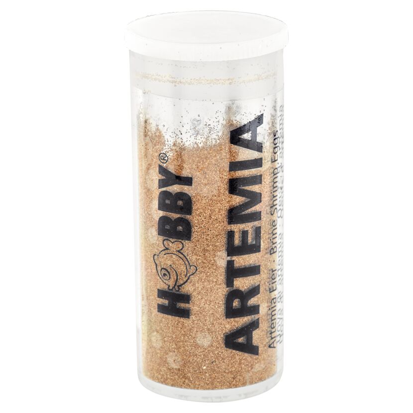 Artemia Eier im transparenten Behälter