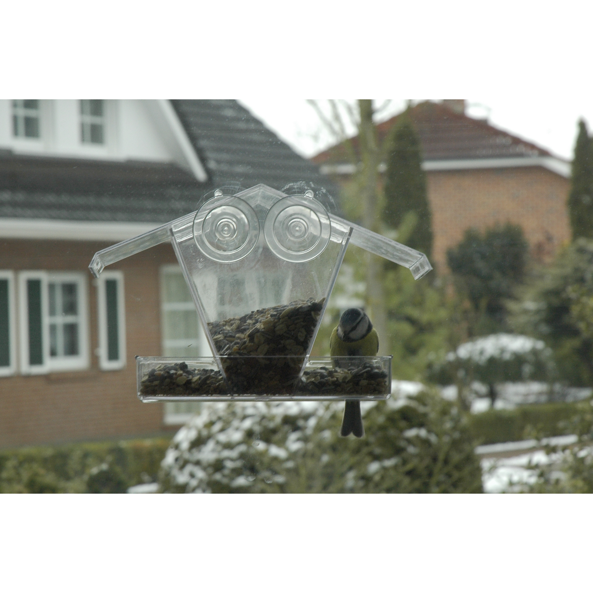 Vogelfutterhaus transparent aus Kunststoff 24 x 15 x 9,5 cm + product picture