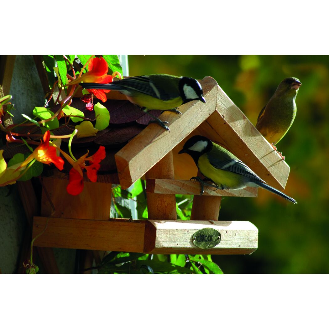 Vogelfutterhaus aus Akazienholz 35 x 19 x 17,5 cm
