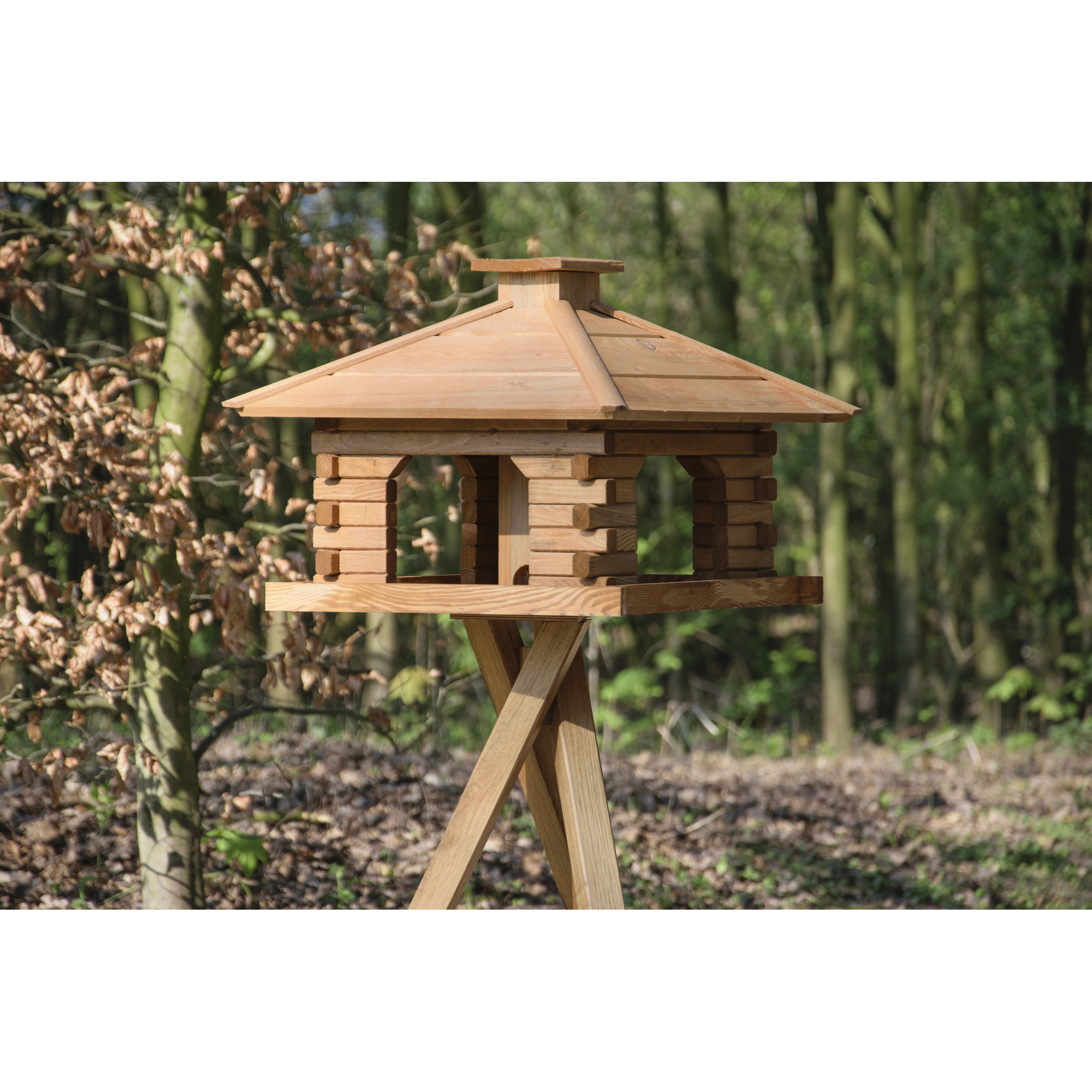 Großes Design-Vogelhaus mit 4 Futter-Schubladen Vogelfutterhaus Vogelhäuschen 
