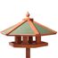 Sechseckiges Vogelhaus aus Holz mit grünem Dach