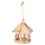 Sechseckiges Vogelfutterhaus aus Holz