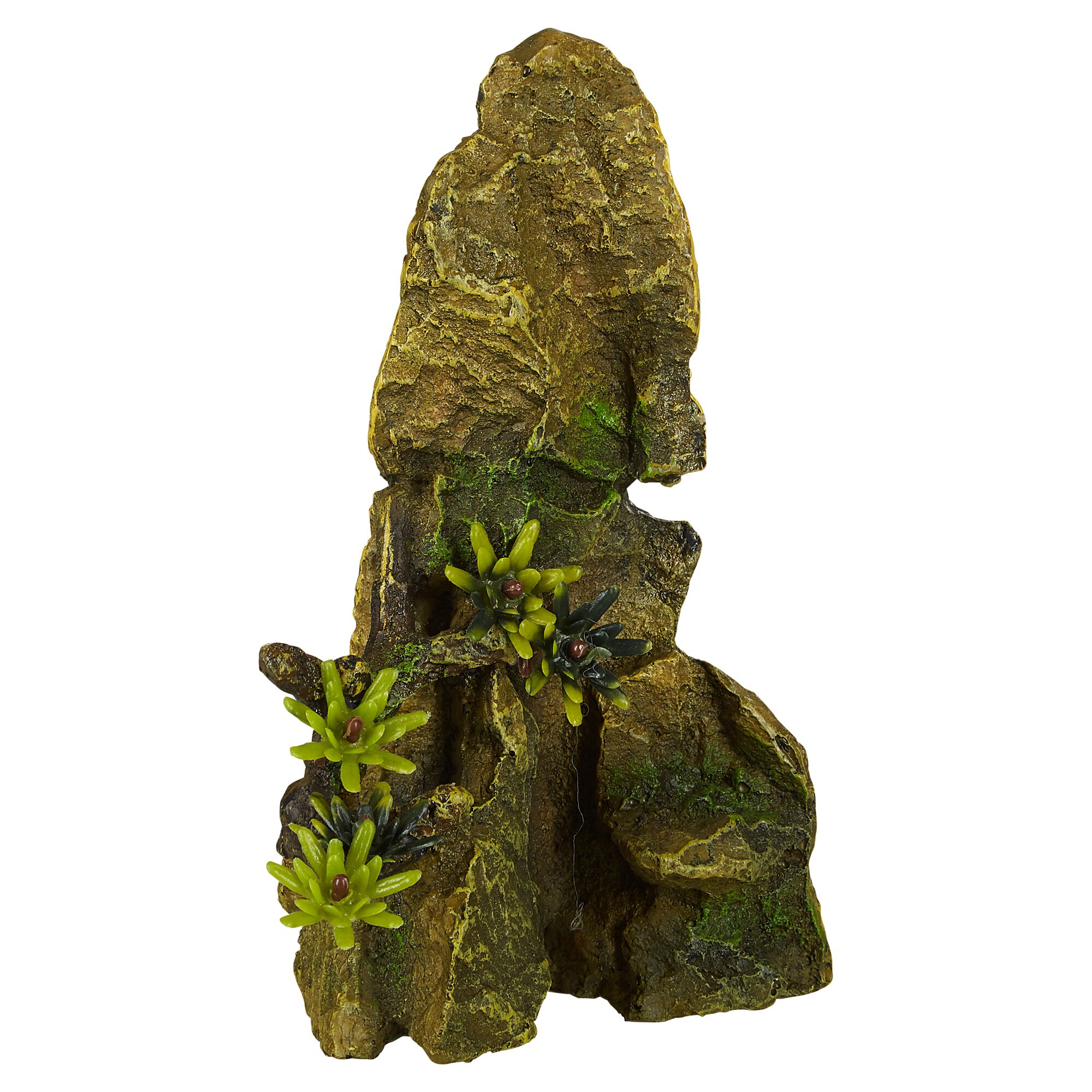 Dekofelsen mit Kunstpflanzen