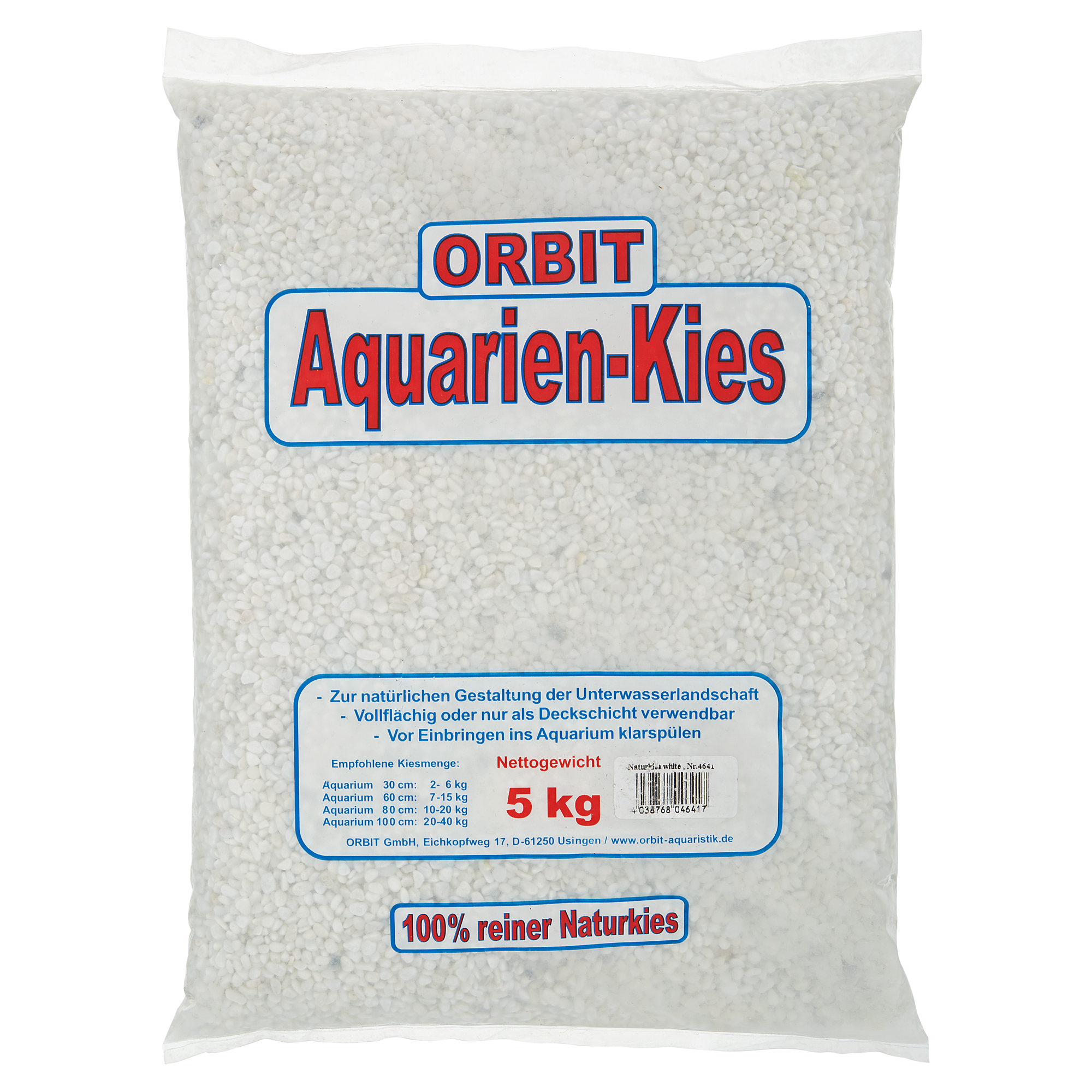 Aquarien-Kies Naturkies 5 kg weiß + product picture