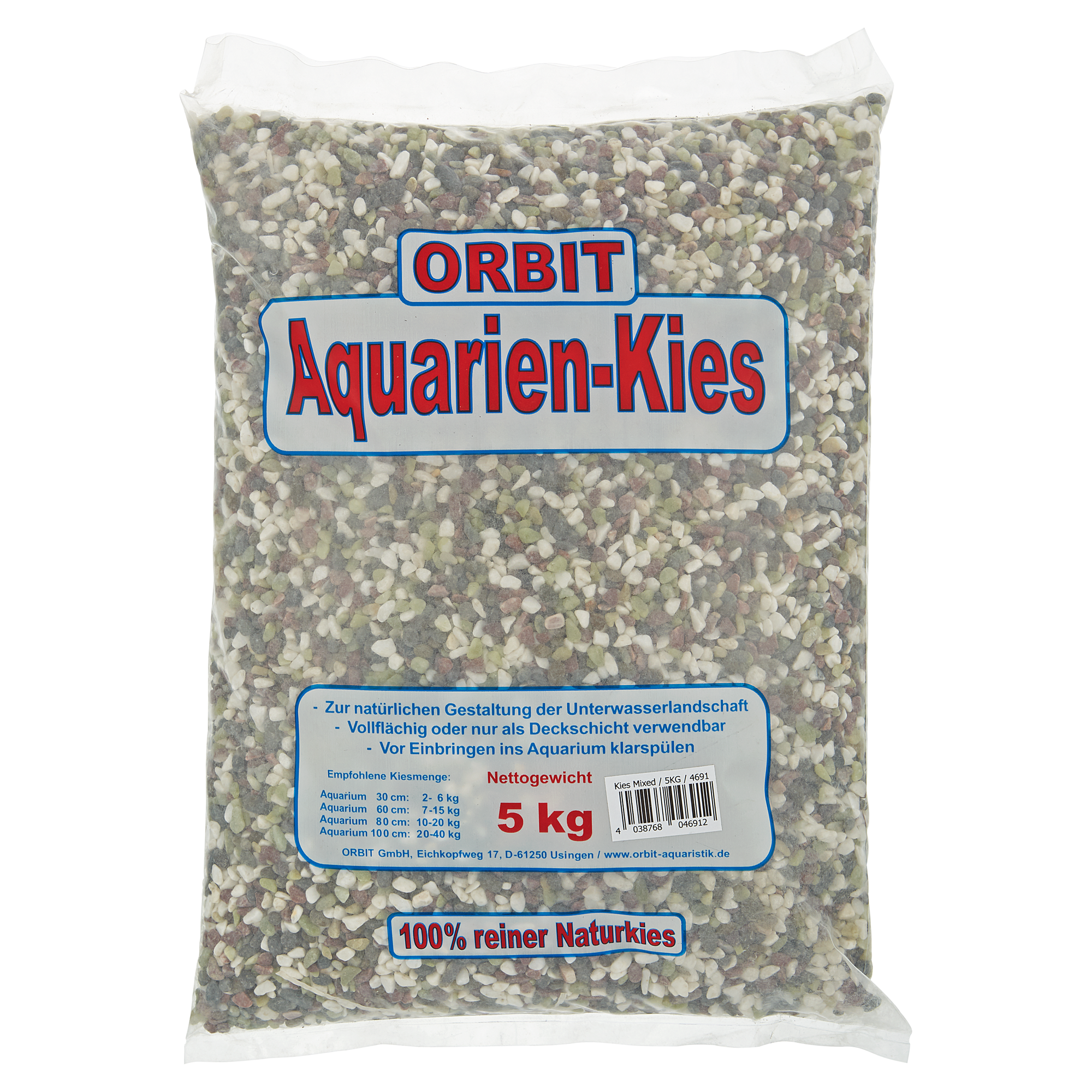 Aquarien-Kies Naturkies 5 kg bunt + product picture