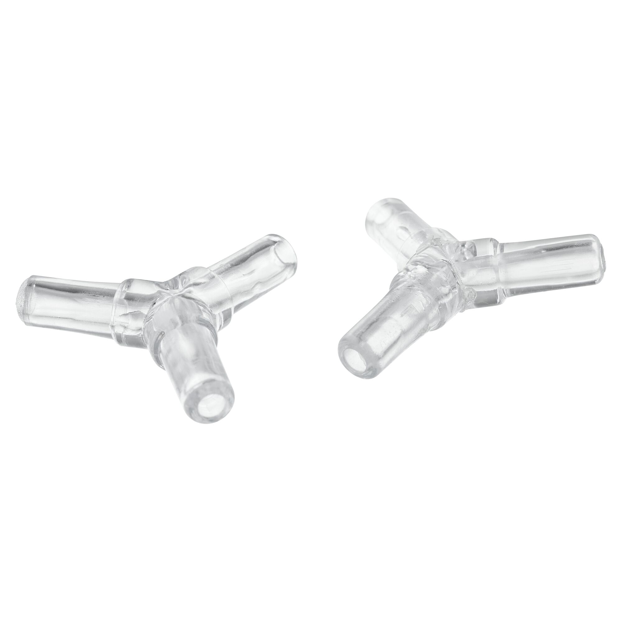 Zwei transparente Y-Stücke