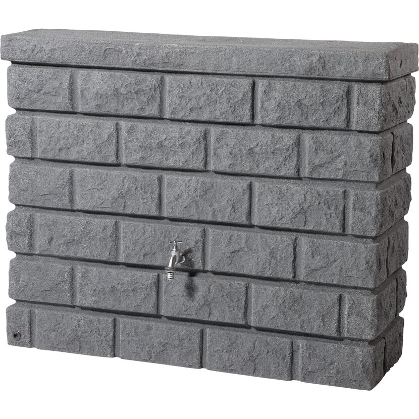 Grauer Wandtank "Rocky" mit Wasserhahn
