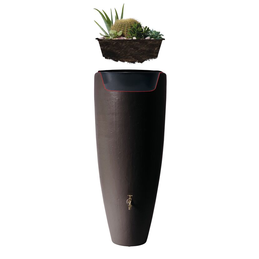 Regentank 2in1 300 L, mocca mit Pflanzen