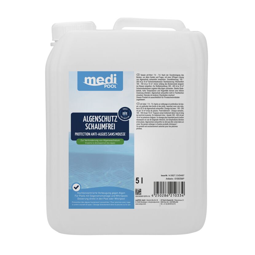 Kanister mit Medipool Algenschutz schaumfrei 5l
