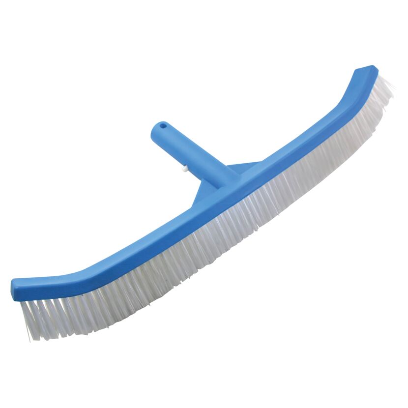 Blaue Poolreinigungsbürste mit weißen Borsten