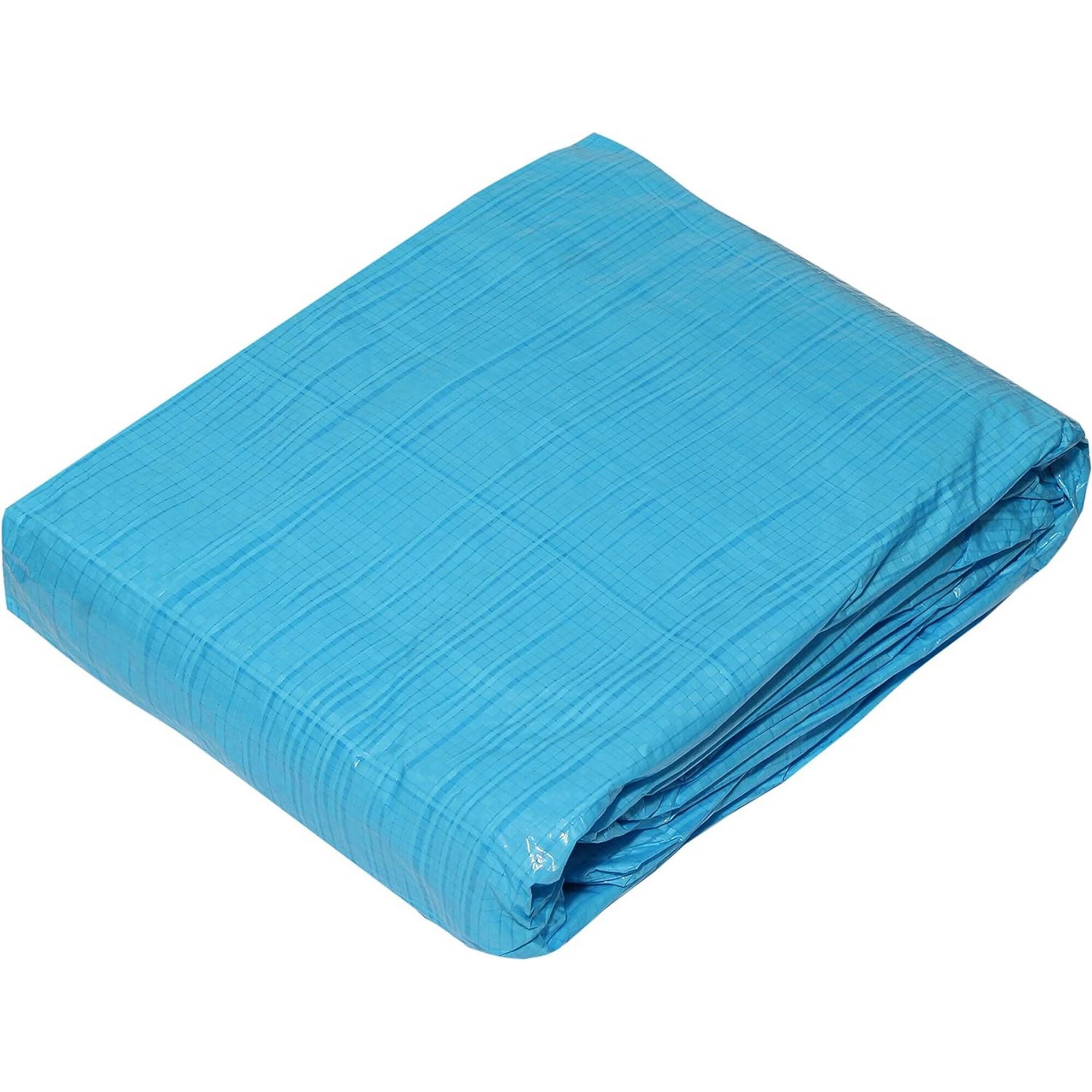 Blaue Abdeckplane gefaltet