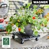 Blumentopf auf einem Pflanzenroller