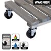 Grauer Pflanzenroller Wagner mit Rollen
