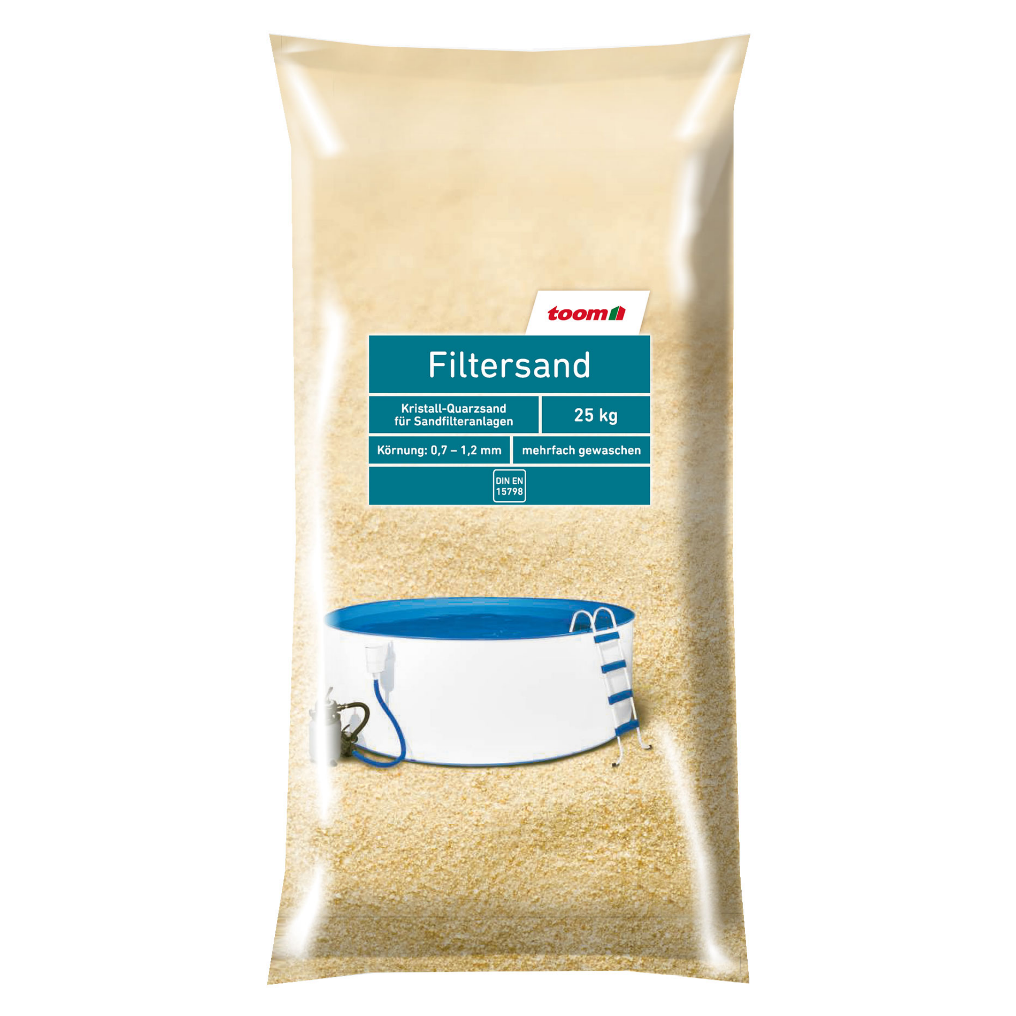 toom Filtersand für Sandfilteranlagen, Körnung 0,7 - 1,2 mm, 25 kg