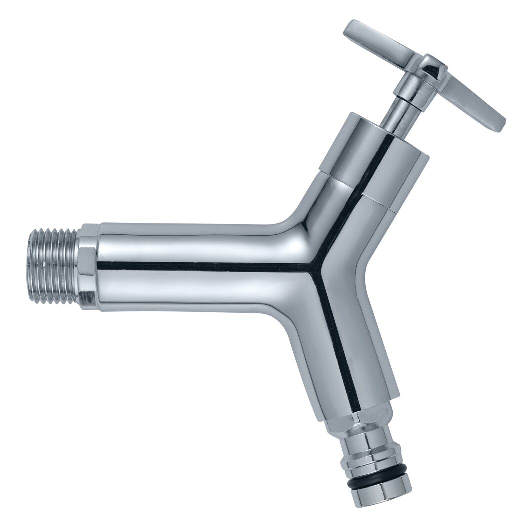 Chrom-Auslaufhahn mit 3/4"-Anschluss