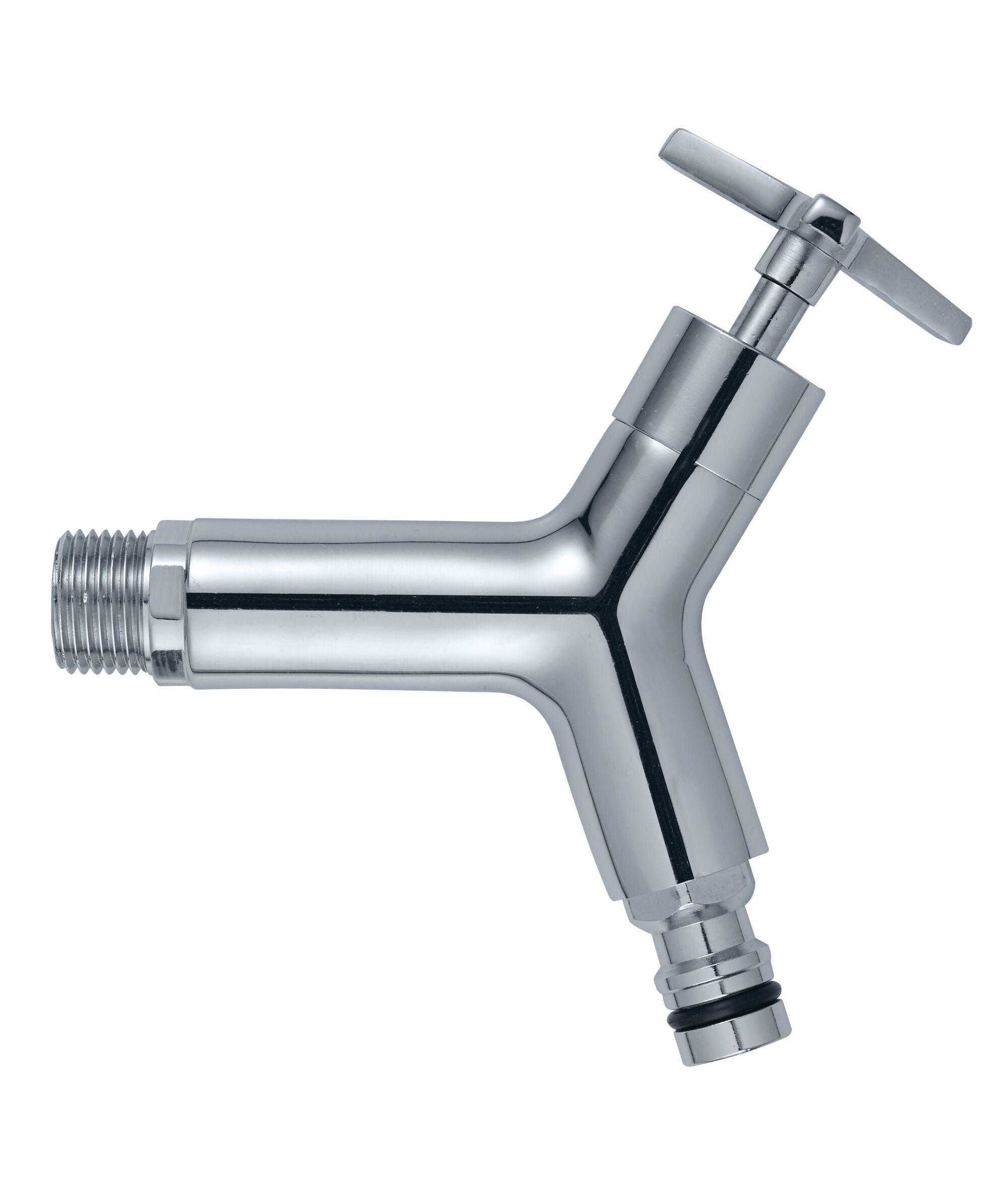 Chrom-Auslaufhahn mit 3/4"-Anschluss