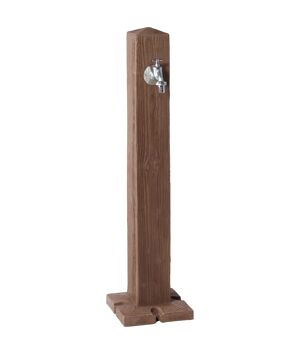 Wasserzapfstelle 'Wood' darkwood 25 x 100 x 25 cm