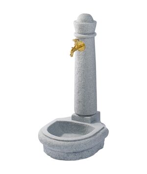 Wasserzapfsäule 'Venezia' Steinoptik light granite 44 x 52 x 90 cm