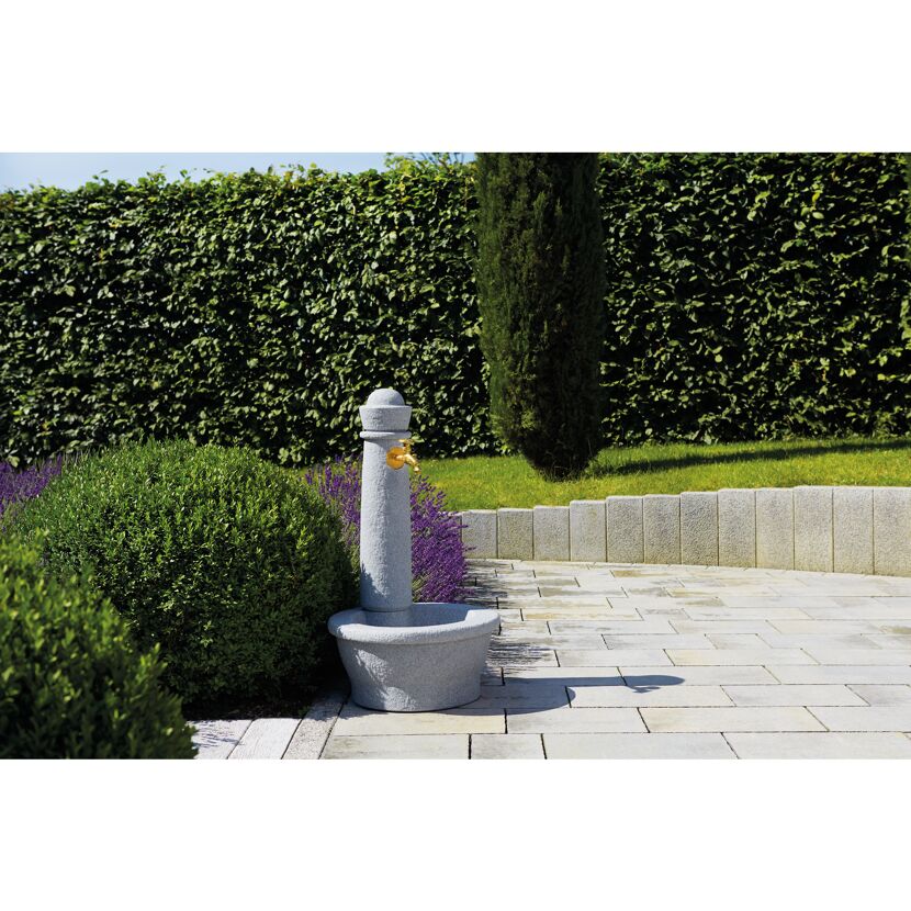 Wasserzapfsäule 'Roma' Steinoptik light granite Ø 54 x 100 cm