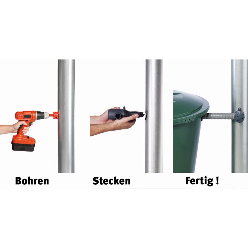 Bohren, Stecken, Fertig: Montage eines Regensammlers mit Bohrmaschine