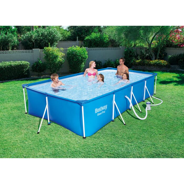 bestway aufstellpool steel pro splash frame blau weiss 400 x 211 x 81 cm