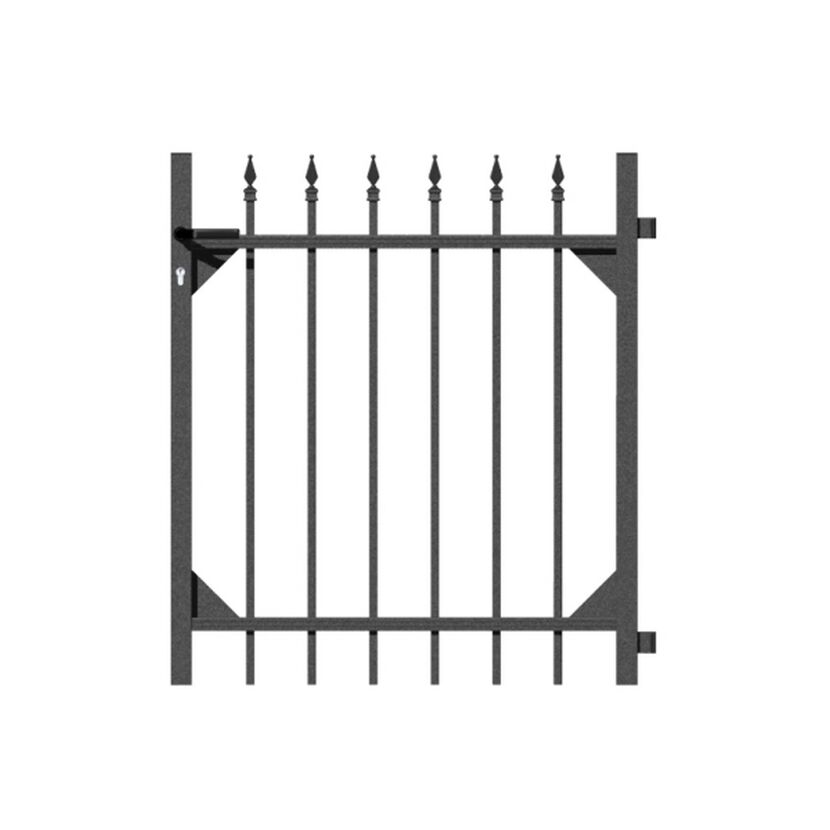 Schwarzes Metallgartentor