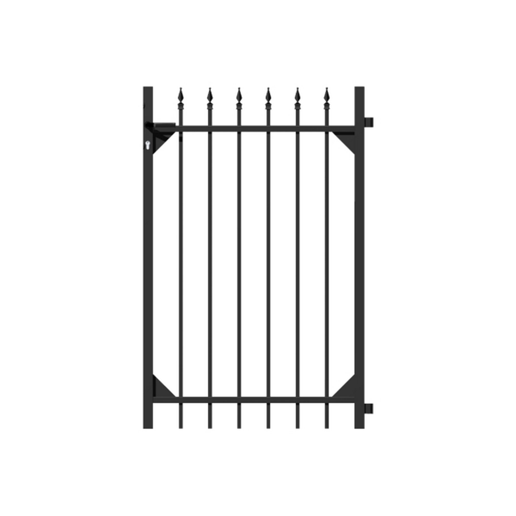 Schwarzes Metall Gartentor