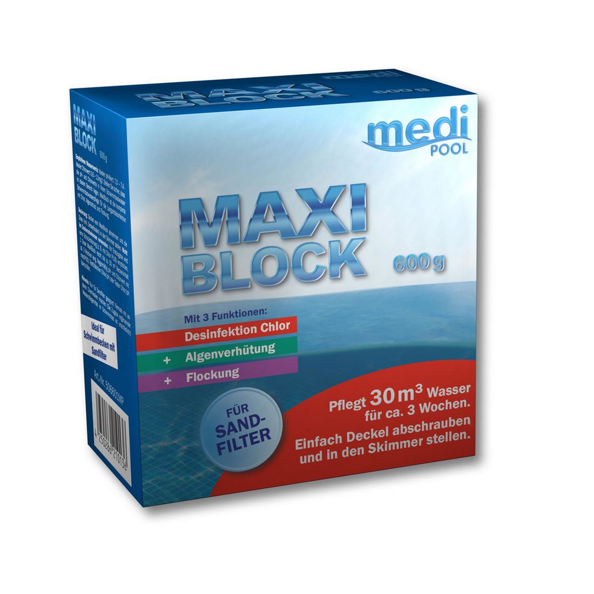Medi Pool Maxi Block 600g für Sandfilter