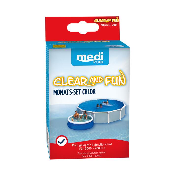 chlor reinigungsgranulat clear and fun 5 x 50 g monats set