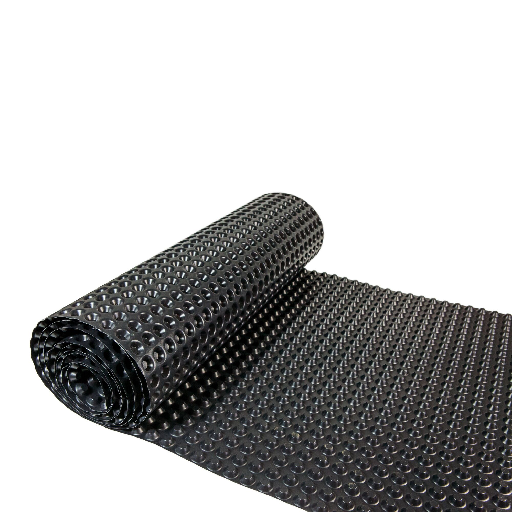Schwarze Noppenfolie aufgerollt