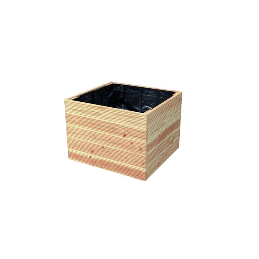 Holz-Hochbeet Emilia mit Folie ausgelegt