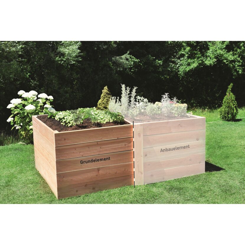 Hochbeet Emilia, Grundelement und Anbauelement