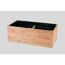 Hochbeet aus Holz mit schwarzer Folie ausgelegt