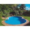 Achtförmiger Pool mit Einstiegstreppe im Garten