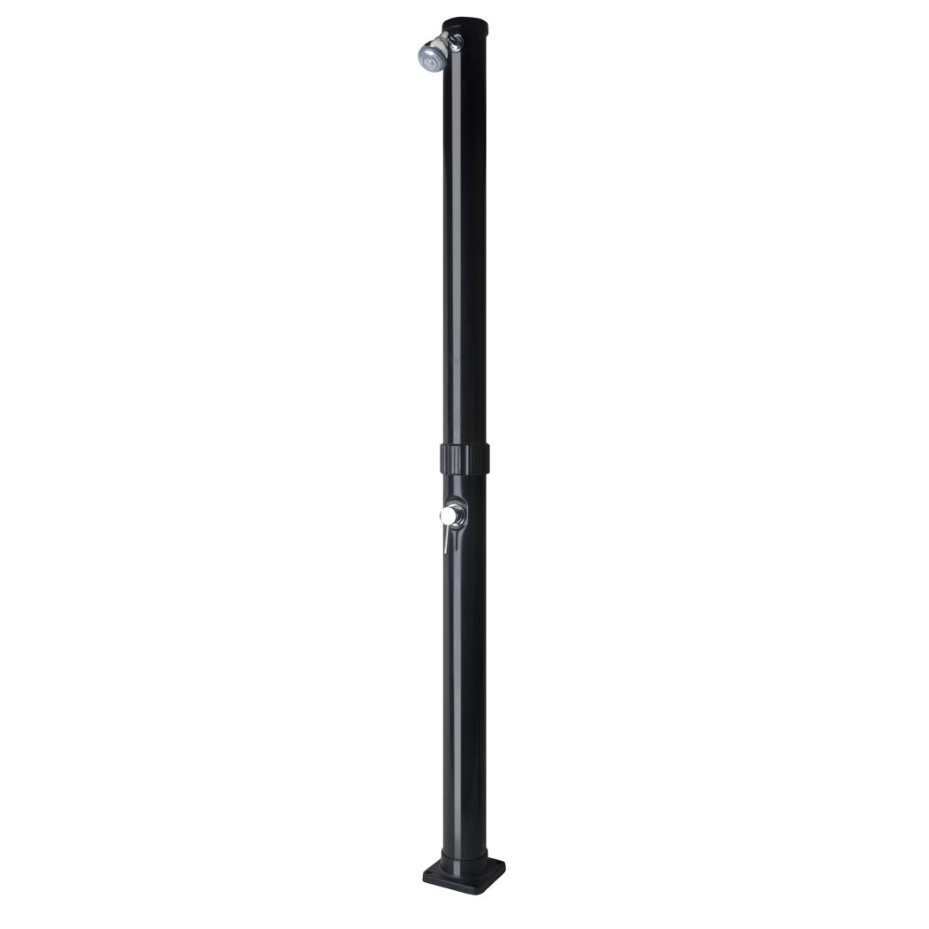 Schwarze Solardusche aus PVC mit 20 l Tank
