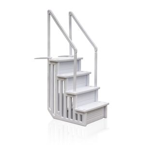 Pool-Leiter 4-stufig 80 x 92 x 206 cm für Einbaubecken