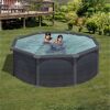 Stahlwandpool 'Granada' schwarz rund Ø 370 x 132 cm