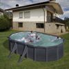 Stahlwandpool-Set 'Granada' 500 x 132 x 300 cm mit Sicherheitsleiter und Sandfilteranlage