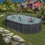 Familie im aufstellbaren Pool im Garten