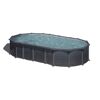 Ovaler Stahlwandpool Graphite mit Wasser gefüllt