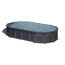 Ovaler Stahlwandpool Graphite mit Wasser gefüllt