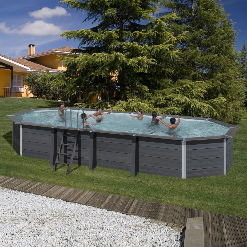 Composite Pool-Set 'Avantgarde' 386 x 121 x 804 cm mit Sandfilter und Trittleiter