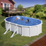 Aufstellpool weiß 500 x 300 x 132 cm mit Filterpumpe und Sicherheitsleiter
