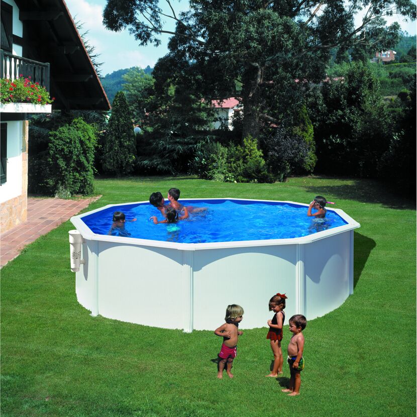 Stahlwandpool-Set 'Bora Bora' Ø 460 x 120 cm mit Sicherheitsleiter und Kartuschenfilter