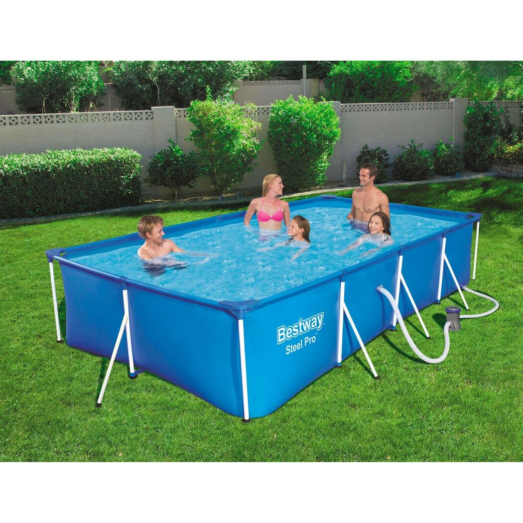 Aufstellpool-Set 'Steel Pro™' blau rechteckig 400 x 211 x 81 cm