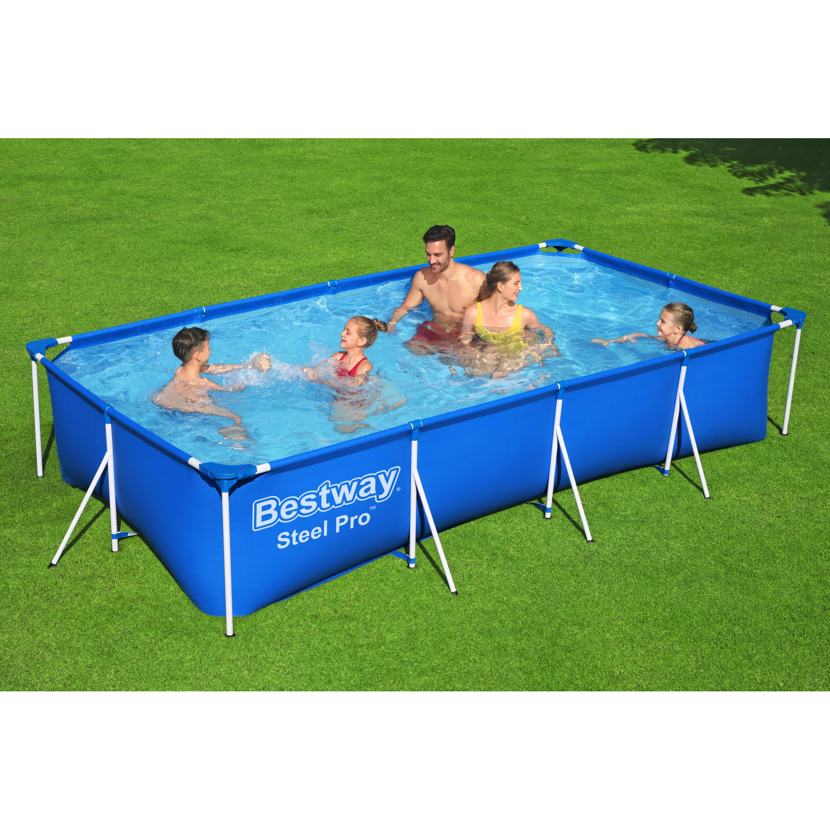 Aufstellpool-Set 'Steel Pro™' blau rechteckig 400 x 211 x 81 cm