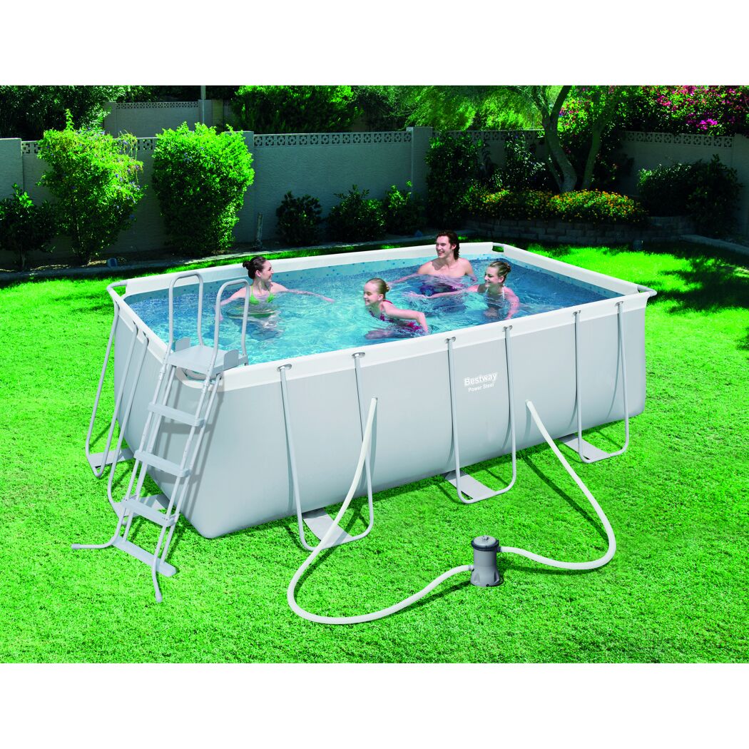 Frame-Pool-Set 'Power Steel' 412 x 201 x 122 cm mit Filterpumpe und Sicherheitsleiter