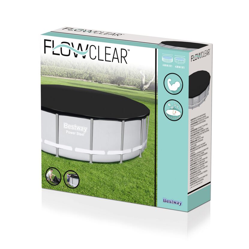 Pool-Abdeckplane 'Flowclear' schwarz Ø 493 cm