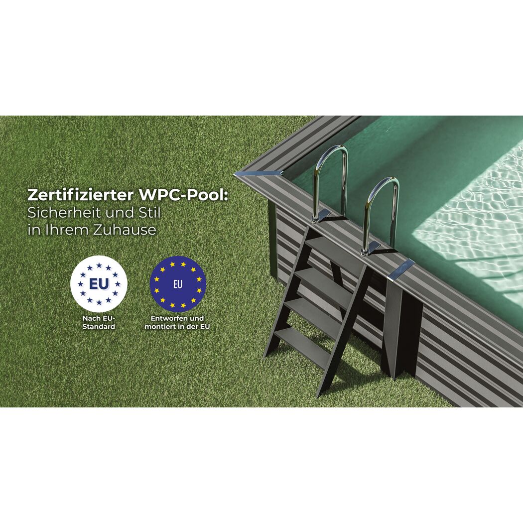 Composite Pool-Set 'Avantgarde' 326 x 96 x 326 cm mit Sandfilter und Trittleiter
