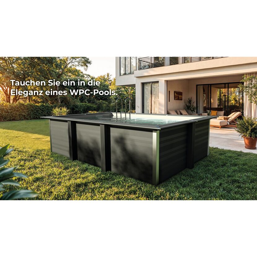 Composite Pool-Set 'Avantgarde' 326 x 96 x 326 cm mit Sandfilter und Trittleiter